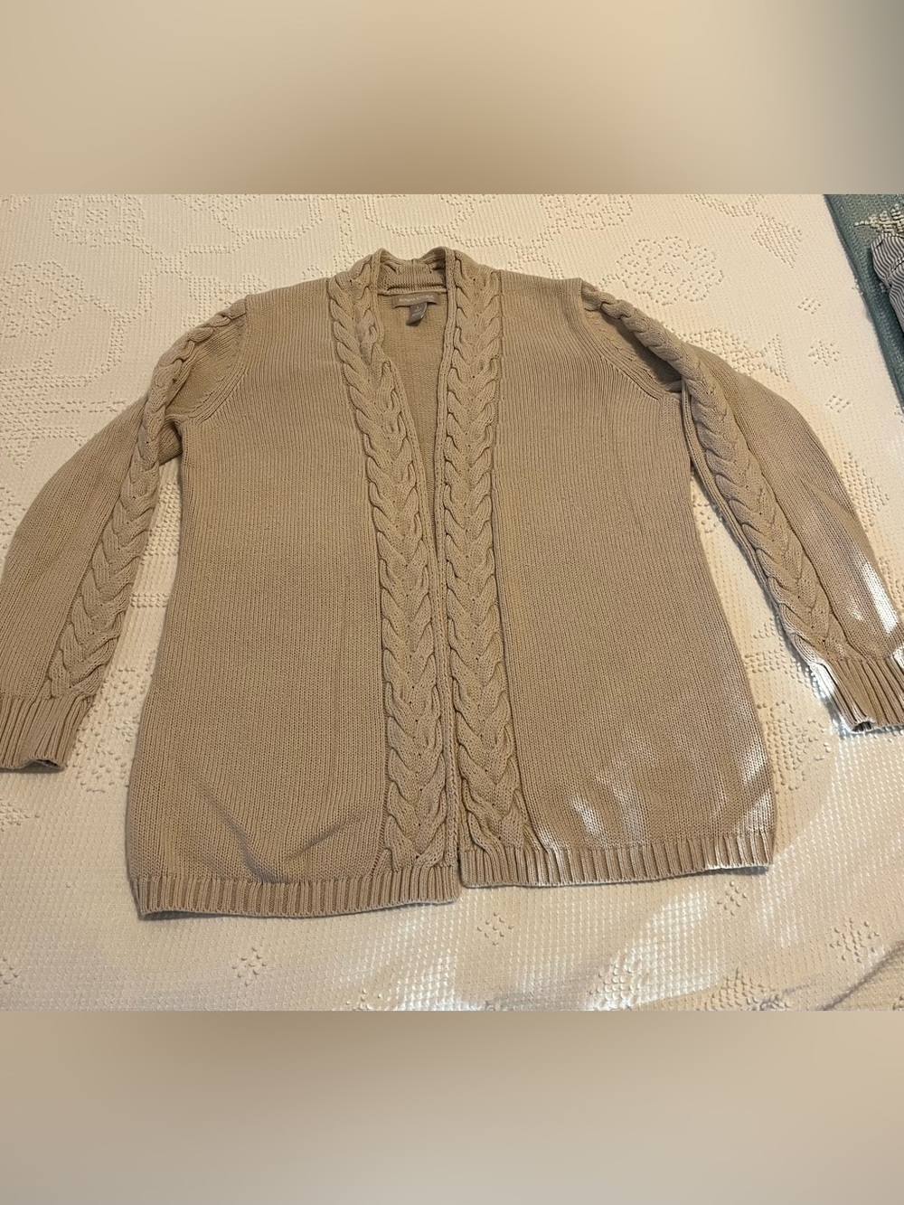 Banana Republic Knit Open Cardigan, Beige, Large, Excellent Cozy Condition!